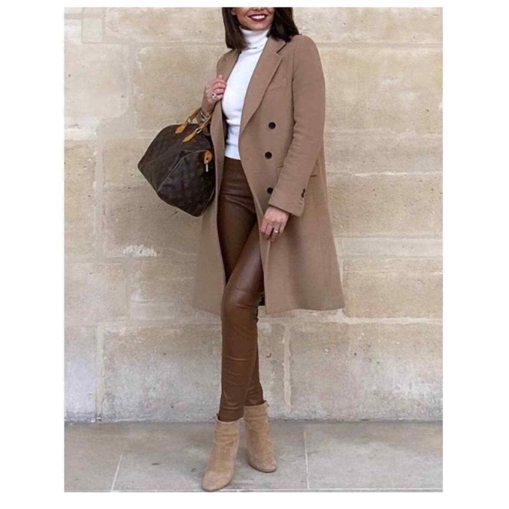 ZARA Brown High-Rise Faux Leather Pants Size L